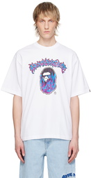 BAPE White Mad Flame Ape Head T-Shirt