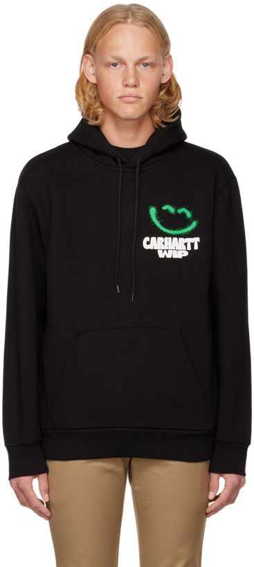 Photo: Carhartt Work In Progress Black Happy Script Hoodie