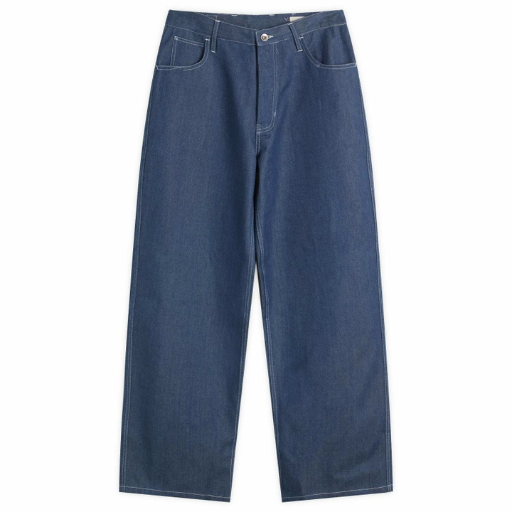 Photo: Story mfg. Men's Story mfg in Dark Denim Wonky Wear