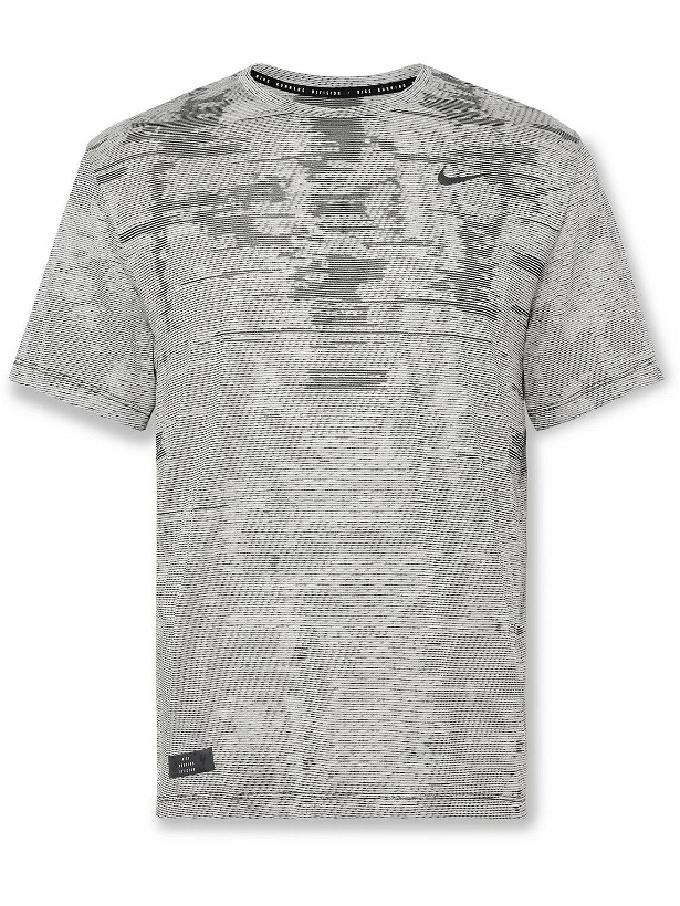 Photo: Nike Running - Run Division Logo-Print Dri-FIT ADV TechKnit T-Shirt - Gray