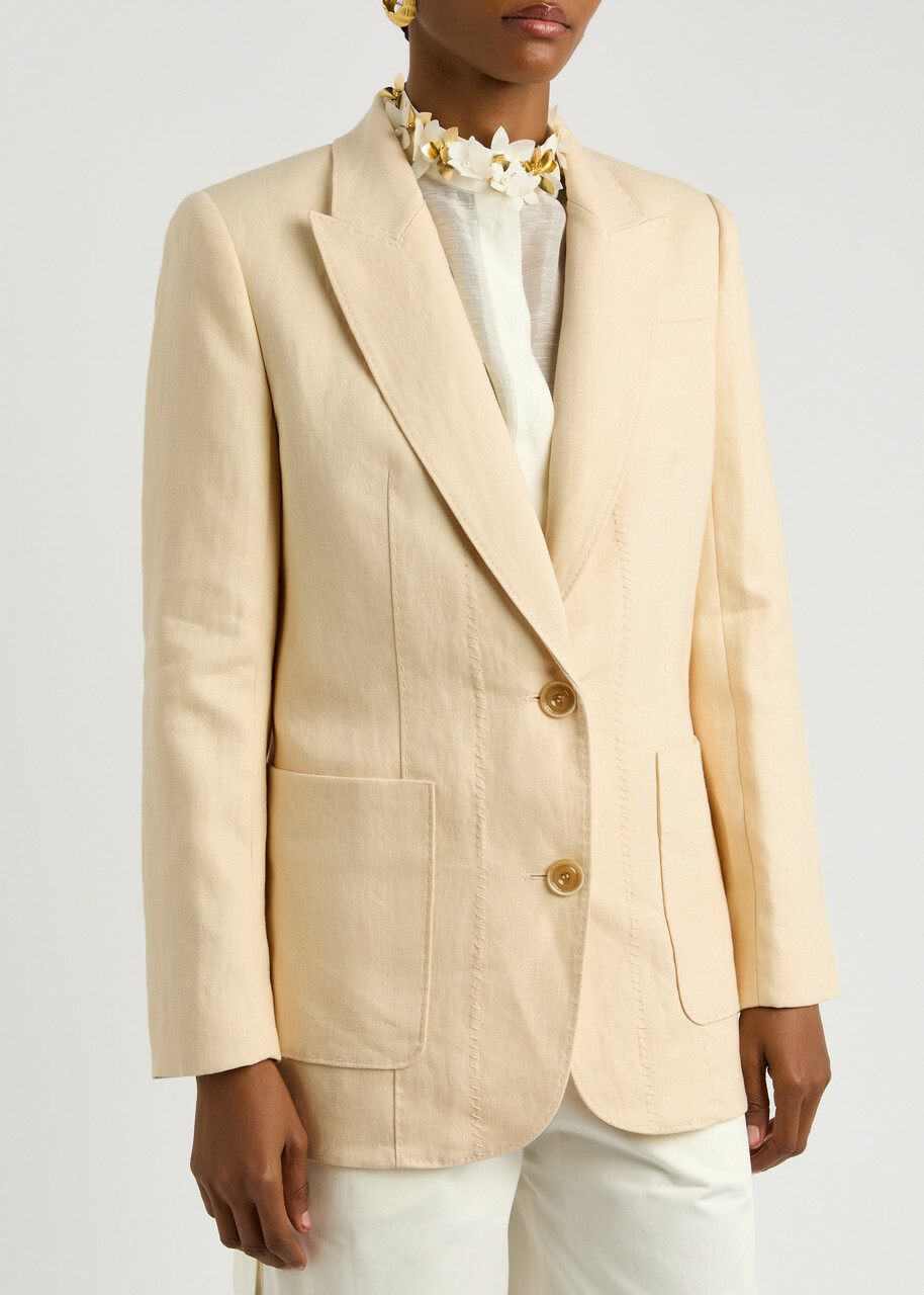 Zimmermann Illuminate Linen Blazer Yellow