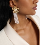Self-Portrait Embellished faux pearl drop earrings