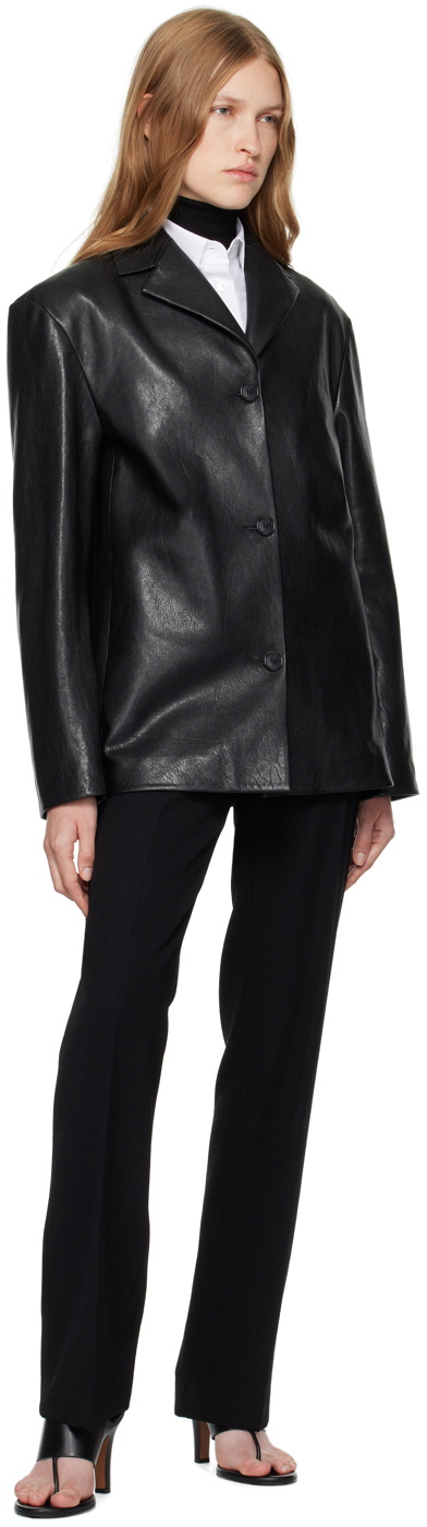 The Row Black Fabian Leather Jacket