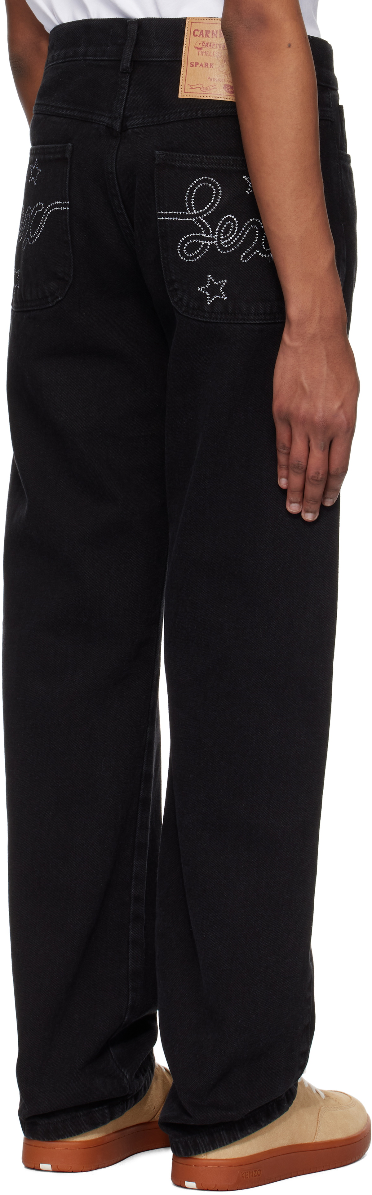 【関税込み】Carne Bollente ブラック Embroidered Sex ジーンズ Carne Bollente Black Embroidered 'Sex' Jeans Carne Bollente