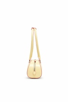 Diesel 1DR Dome - Elongated bowling bag in leather - Shoulder Bags Womens in Yellow