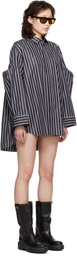 sacai Navy Poplin Shirt Minidress
