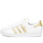 Adidas Men's Superstar W Sneakers in White/Gold