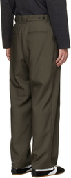 Solid Homme Green Pleated Wool Trousers
