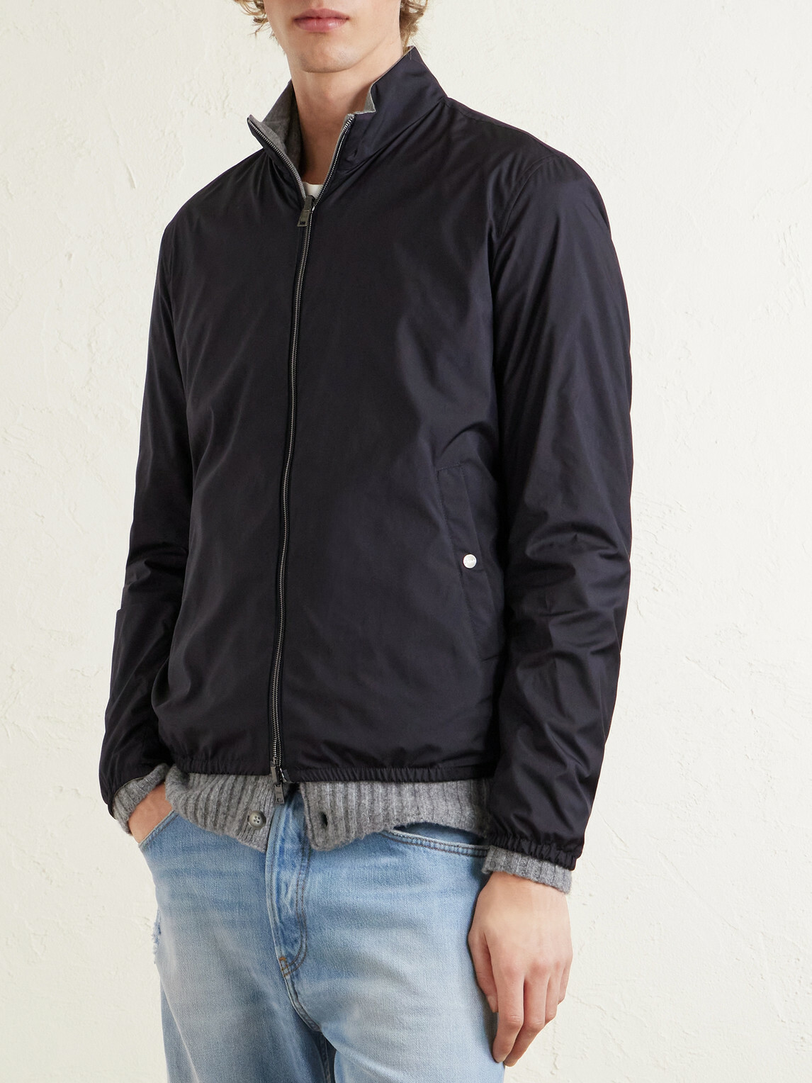 Herno - Reversible Shell and Jersey Jacket - Blue