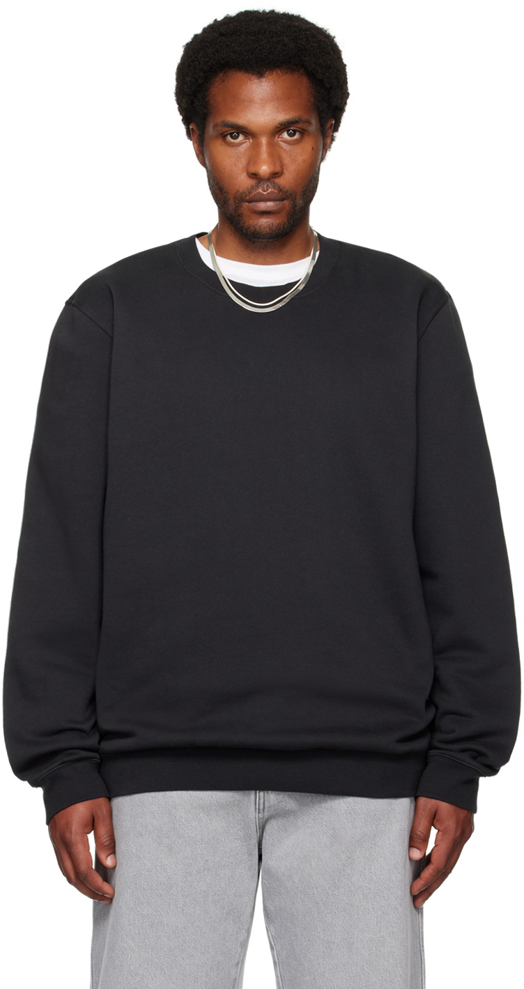SKIMS Black Fleece Lounge Crewneck Sweatshirt