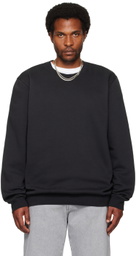 SKIMS Black Fleece Lounge Crewneck Sweatshirt