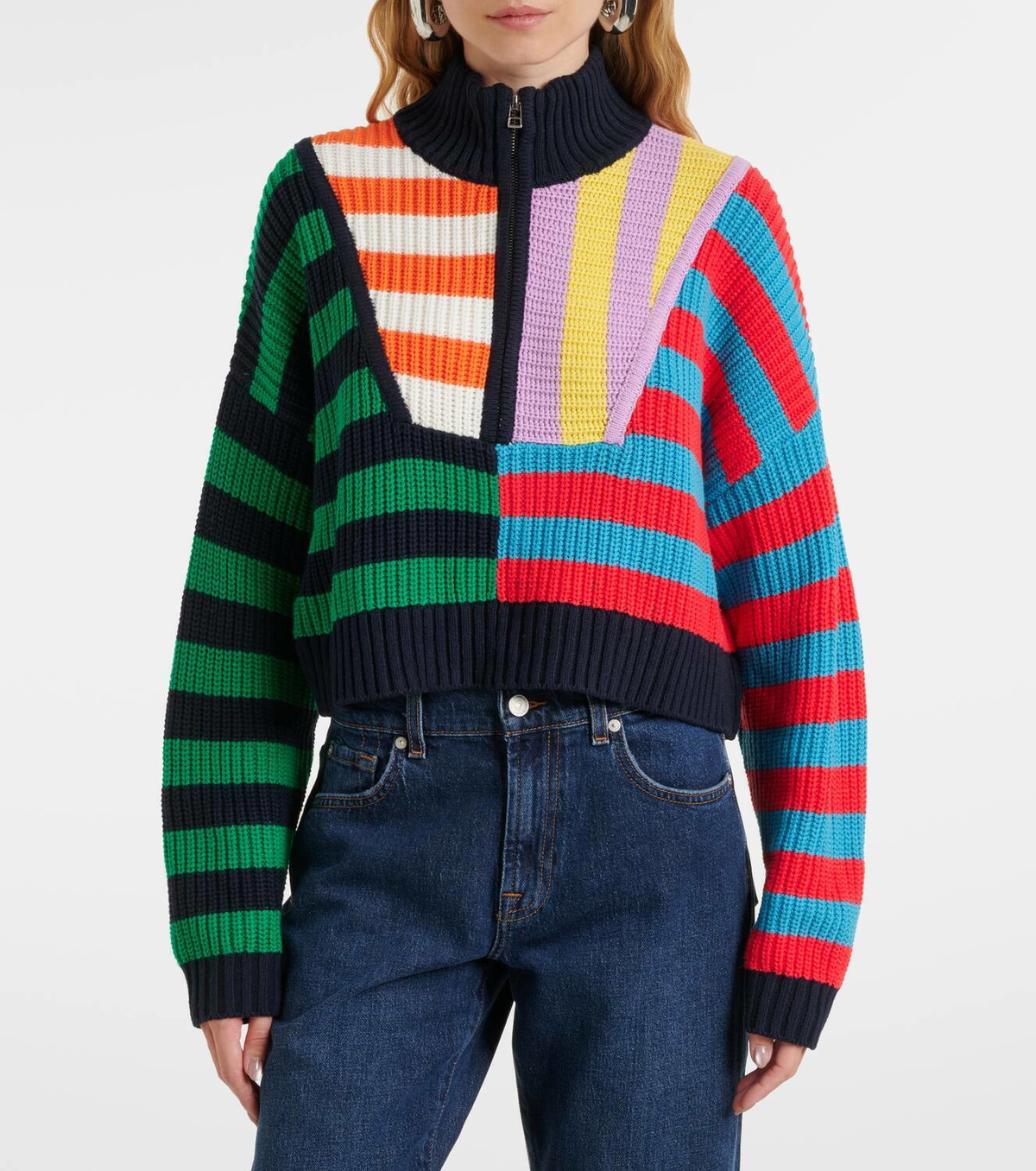 Staud Hampton knitted cotton-blend sweater