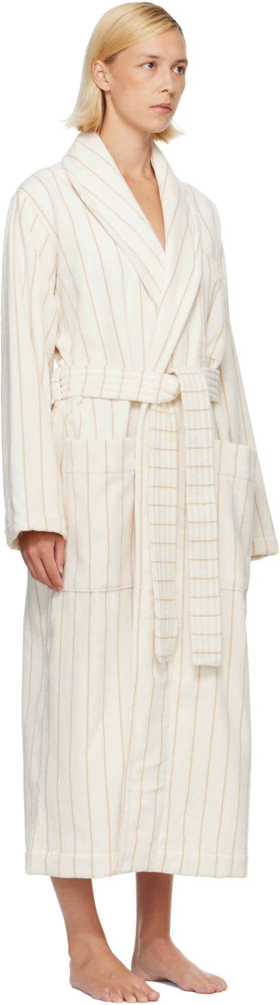 Tekla Off-White & Beige Terry Classic Bathrobe