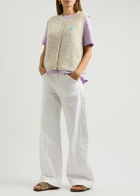 American Vintage East Logo Ribbed-knit Vest Cream