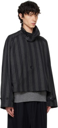 RAINMAKER KYOTO Gray & Black French Twill Short Trench Jacket