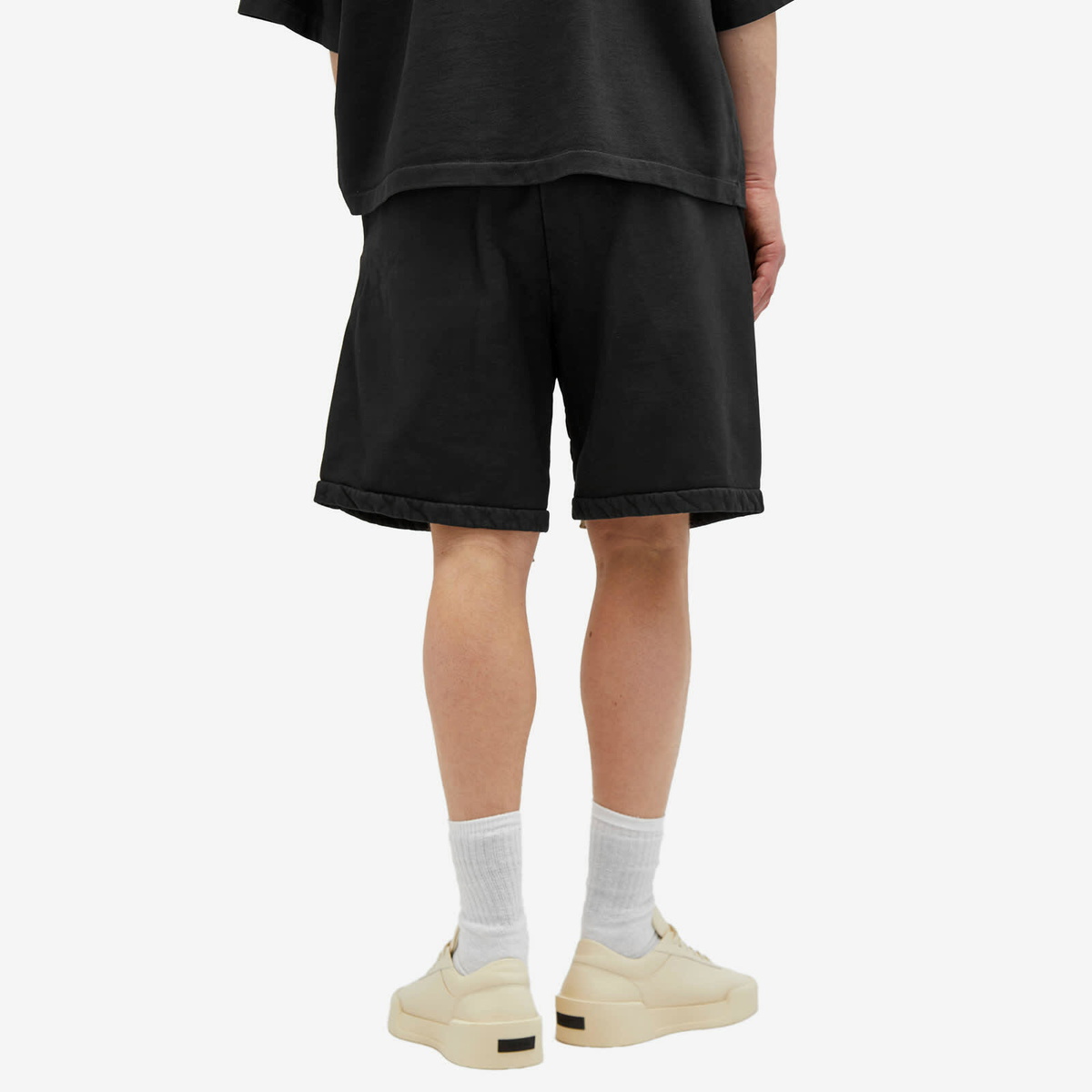 Black Logo-Appliquéd Virgin Wool-Gabardine Drawstring Shorts