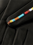 Paul Smith - Embroidered Leather Gloves - Black
