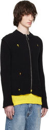 JW Anderson Black Distressed Cardigan