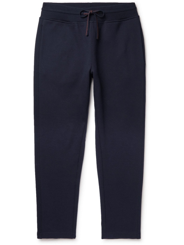 Photo: Loro Piana - Tapered Double-Faced Cotton, Silk and Cashmere-Blend Jersey Sweatpants - Blue
