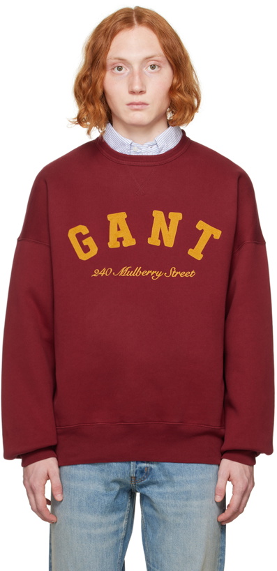 Photo: GANT 240 MULBERRY Red Embroidered Sweatshirt