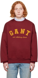 GANT 240 MULBERRY Red Embroidered Sweatshirt