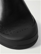 Marni - Rubber and Suede-Trimmed Leather Clogs - Black