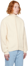 AMOMENTO Off-White Full Needle Zip-Up Sweater