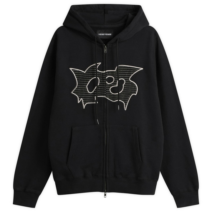 Photo: YESEYESEE Women's Bullet Holes Zip-up Hoodie in Black