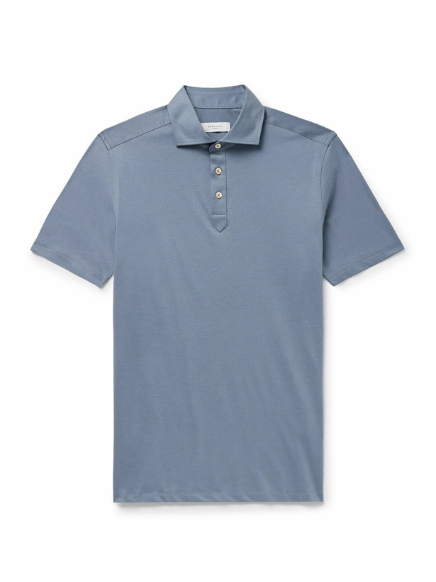 Photo: Boglioli - Cotton-Jersey Polo Shirt - Blue