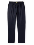 De Bonne Facture - Tapered Wool-Flannel Drawstring Trousers - Blue