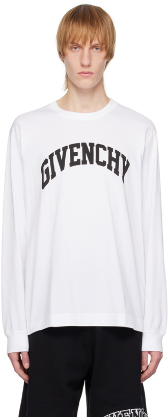 Photo: Givenchy White College Long Sleeve T-Shirt