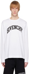 Givenchy White College Long Sleeve T-Shirt
