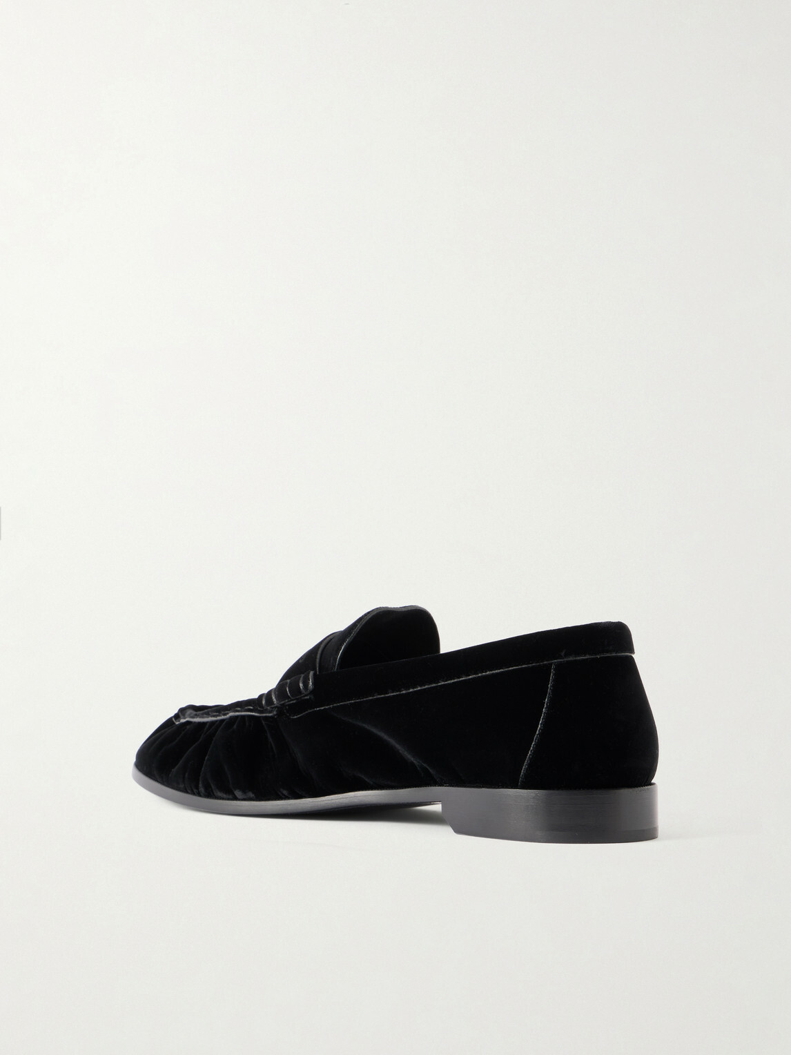 SAINT LAURENT - Le Loafer Velvet Loafers - Black
