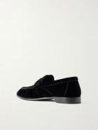 SAINT LAURENT - Le Loafer Velvet Loafers - Black