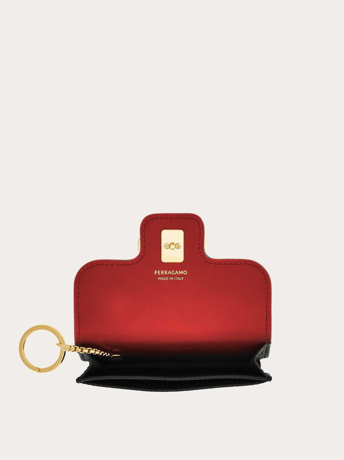 Ferragamo Womens Gancini key holder in Black