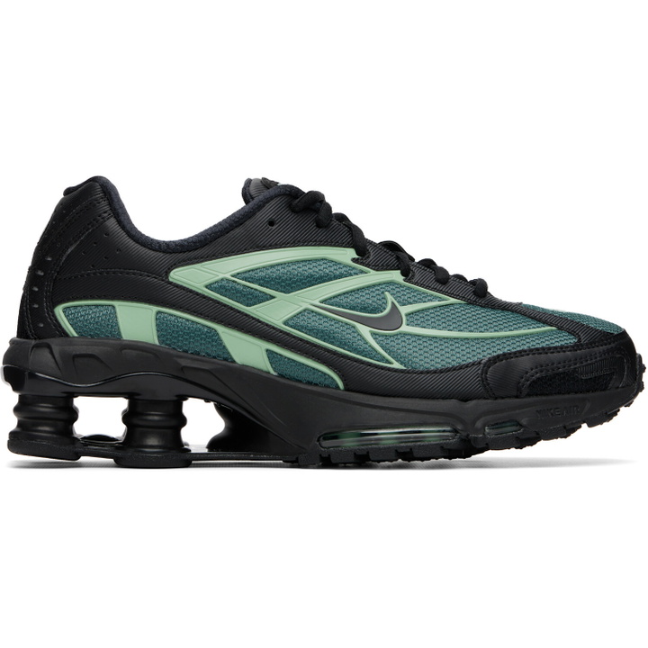 Photo: Nike Black & Green Shox Ride 2 Sneakers
