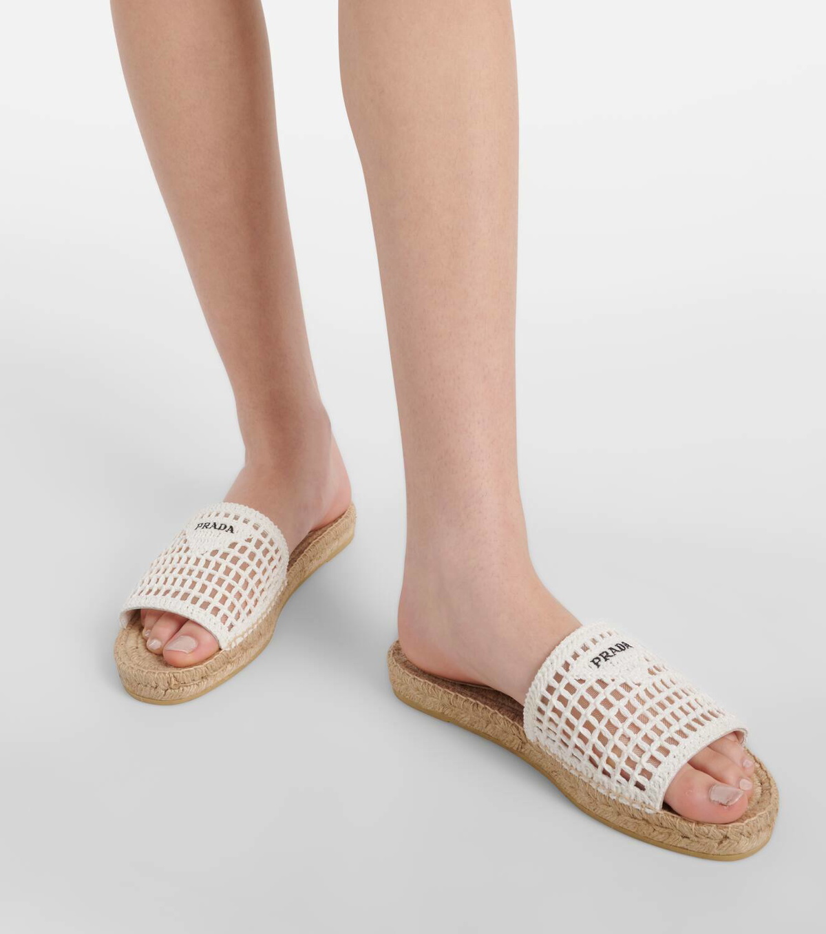 Prada Logo crochet espadrilles