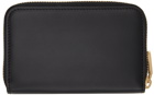 Dolce & Gabbana Black Calfskin Small Zip-Around Logo Wallet