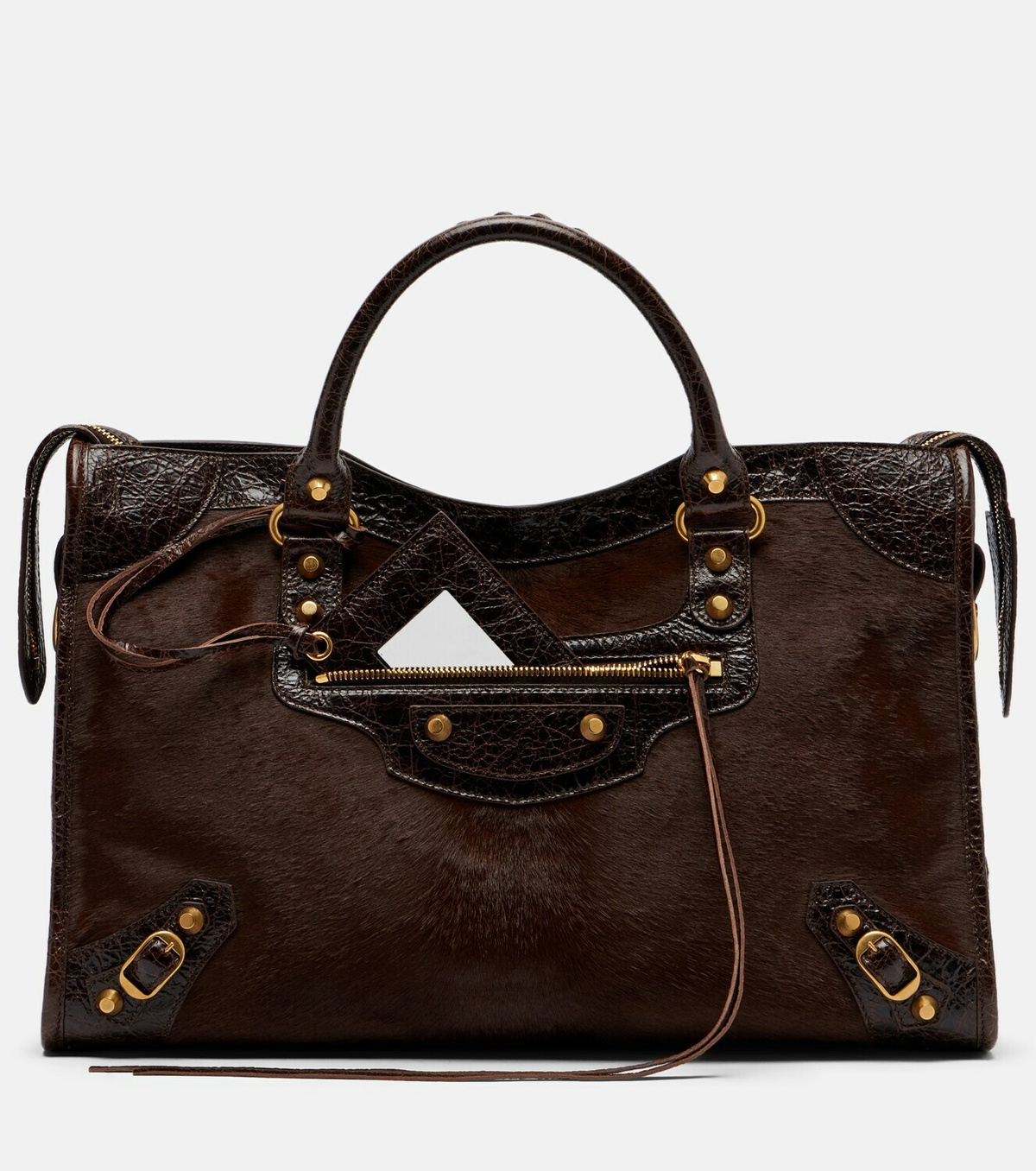 Balenciaga Le City Medium calf hair top-handle bag