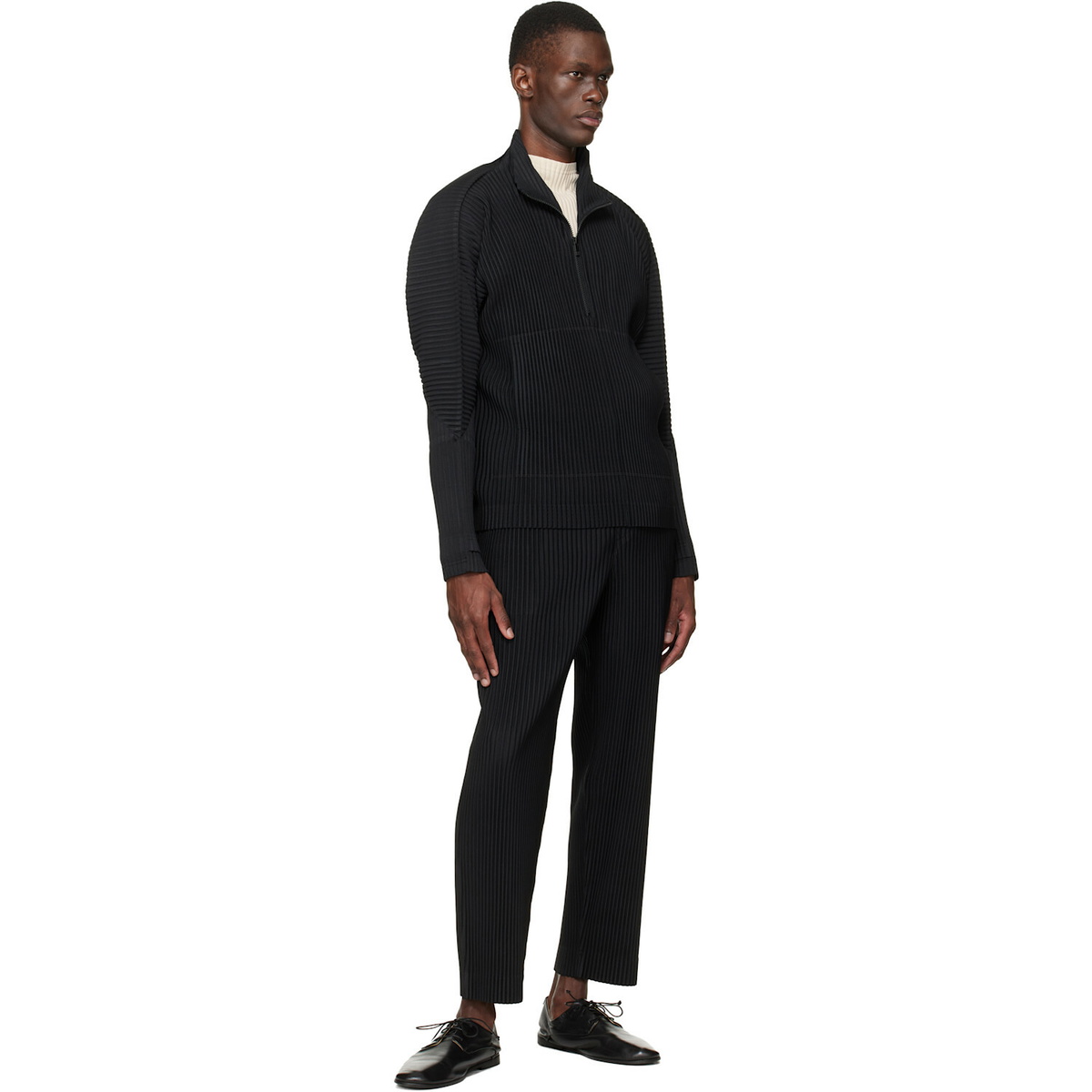 HOMME PLISSE ISSEY MIYAKE フルジップセーター HOMME PLISSÉ ISSEY MIYAKE Black Monthly Colors March Sweater Homme