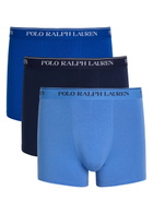 Polo Ralph Lauren Logo-jacquard Stretch-cotton Trunks set of Three Blue
