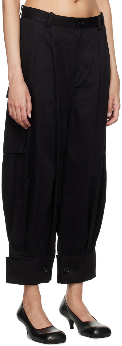 Y's Black Bellows Pocket Trousers