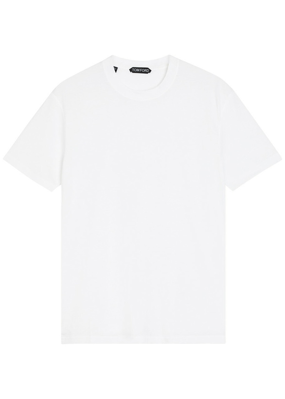 Photo: Tom Ford Logo-embroidered Jersey T-shirt White
