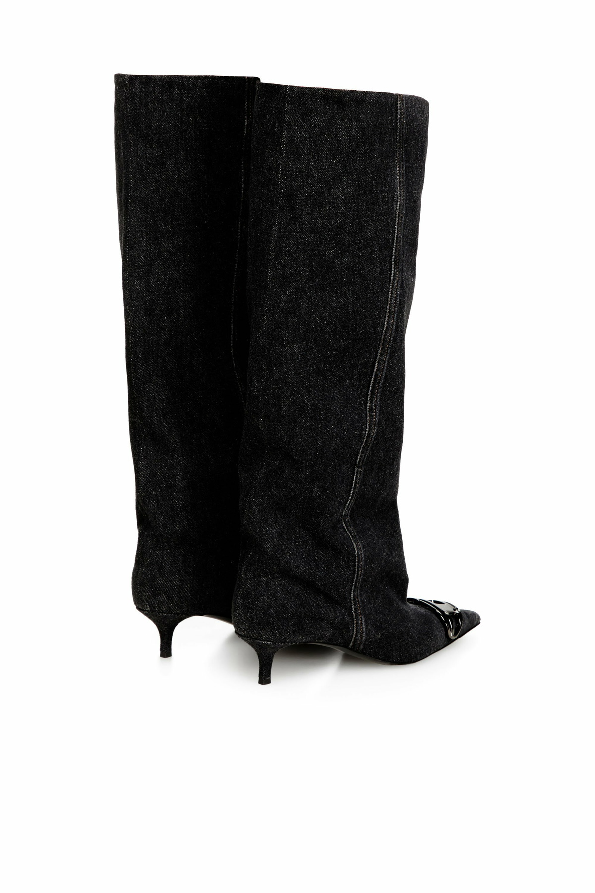 Diesel D-Venus-Slouchy knee-high boot in denim - Boots Womens in Black