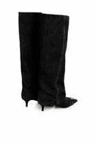 Diesel D-Venus-Slouchy knee-high boot in denim - Boots Womens in Black