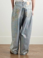Acne Studios - Dirty Halo Wide-Leg Distressed Iridescent Jeans - Blue