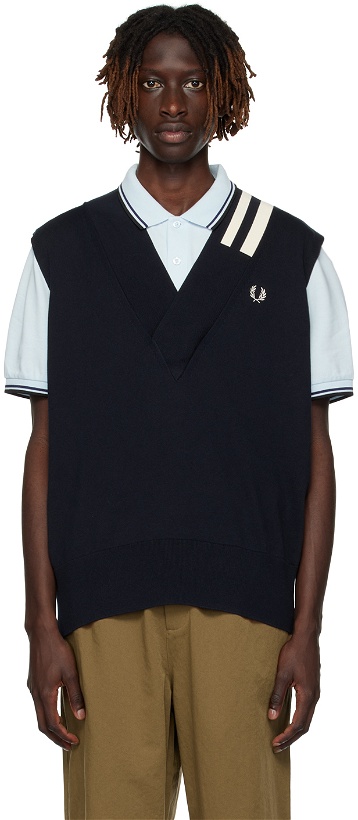 Photo: Fred Perry Navy Tipped Vest