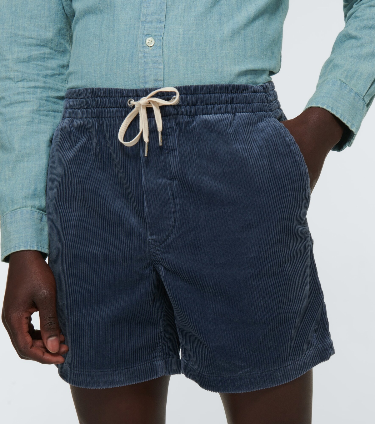 ハーフ・ショートパンツ RALPH LAUREN Corduroy Drawstring-fastening Shorts Navy 0400021343543_MOSSAGATEMULTI?