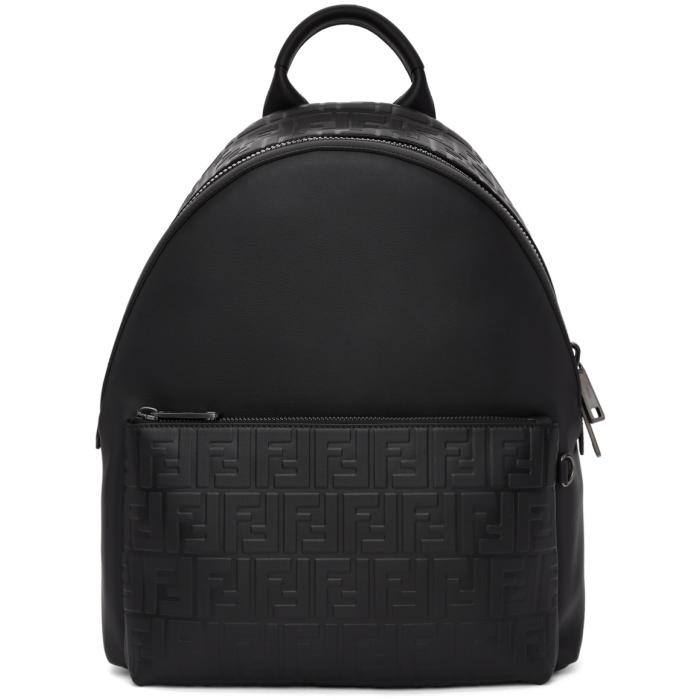 Photo: Fendi Black Embossed Signature Backpack