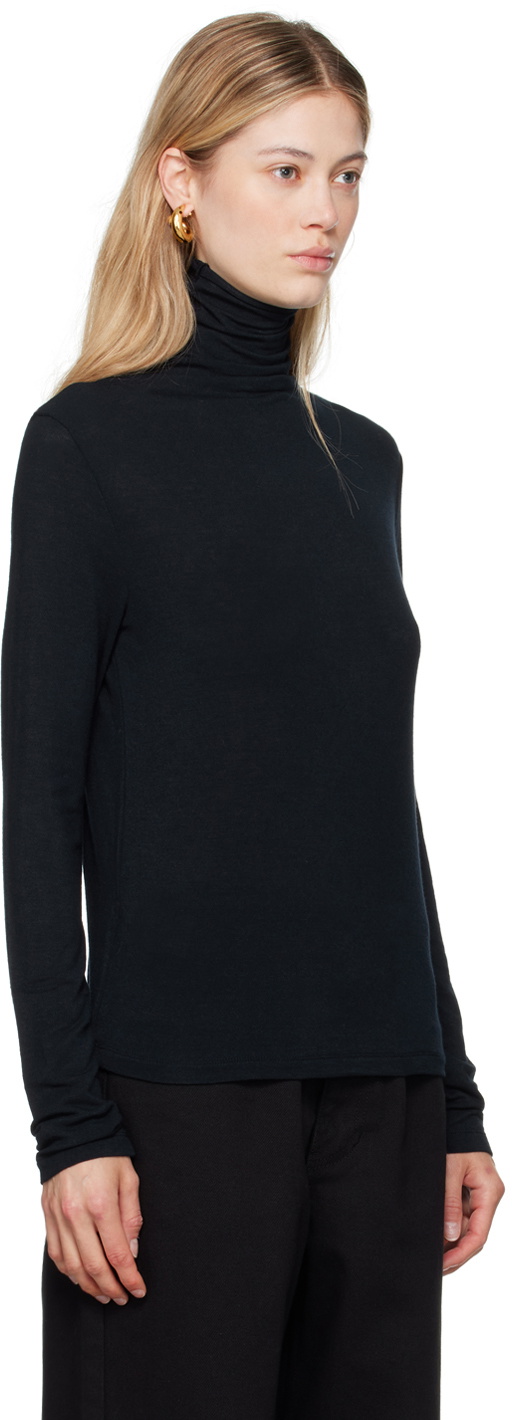 LE17SEPTEMBRE Navy Semi-Sheer Turtleneck